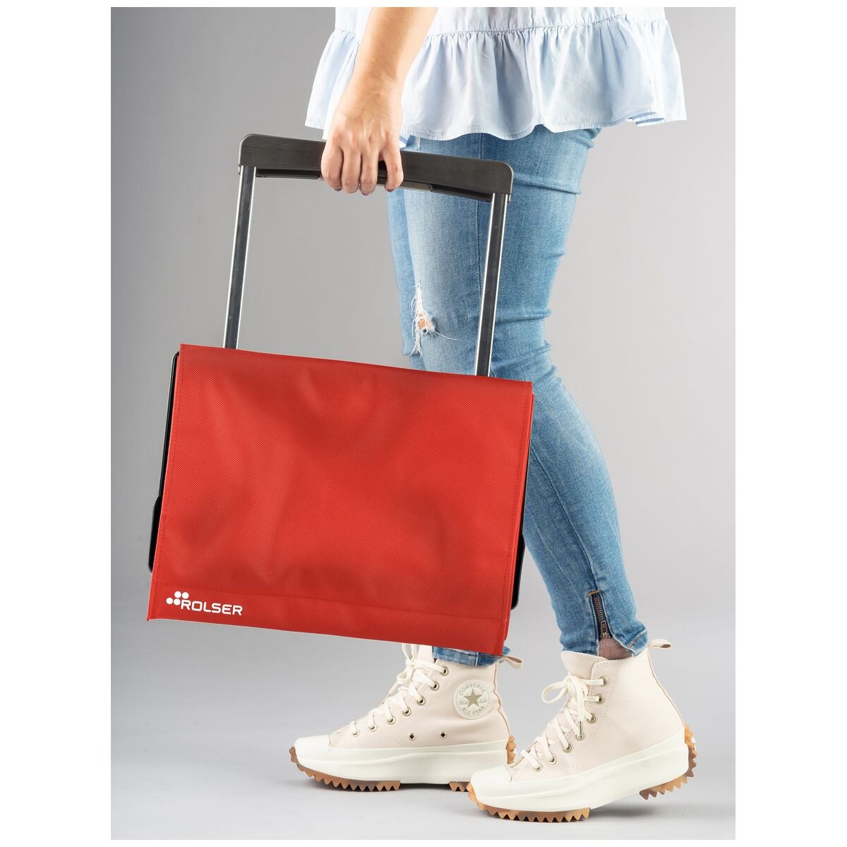 Rolser Plegamatic MF folding 2 wheel trolley - Red - Lightweight aluminium chassis - R-PLE001-1009