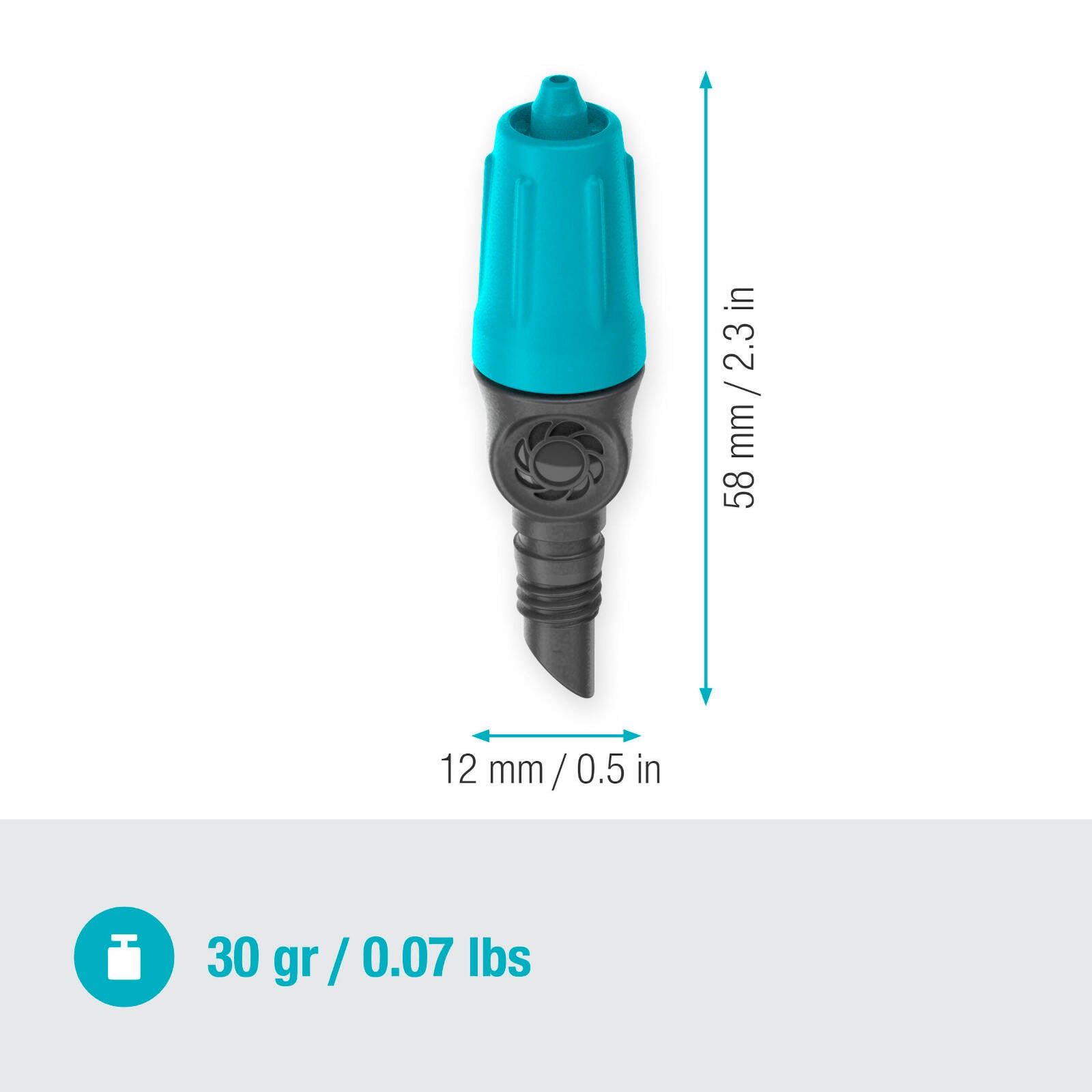 GARDENA 0-15L/h Adjustable Endline Drip Head 10 Pack Black/Turquoise