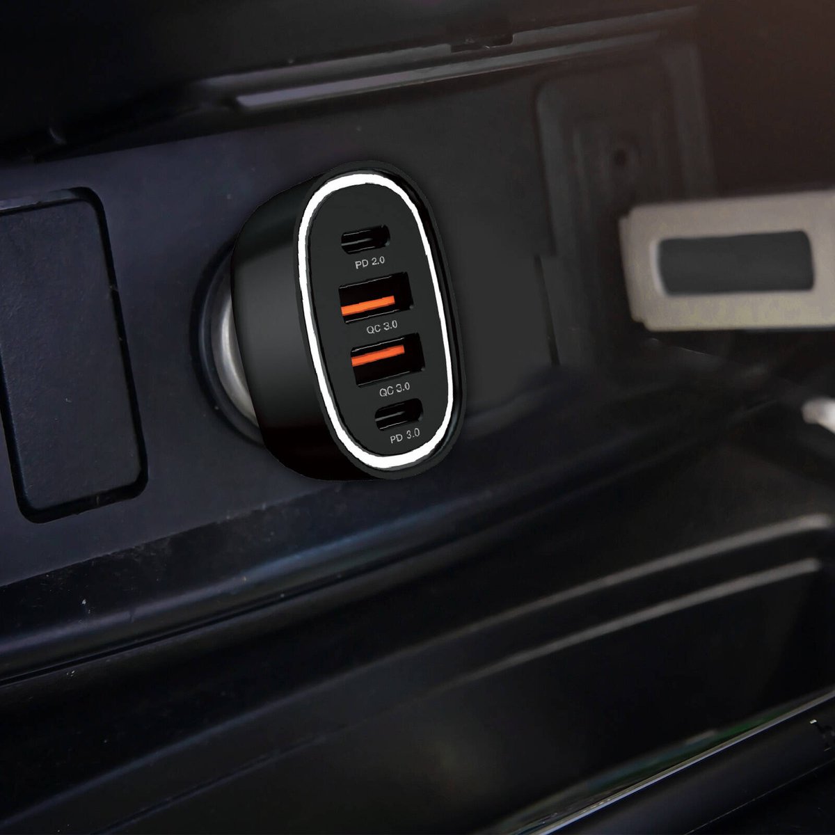 Antsig 80W Multi Port USB Car Charger - 4 Devices - Compact - Black - SuperSaverAU - view 5