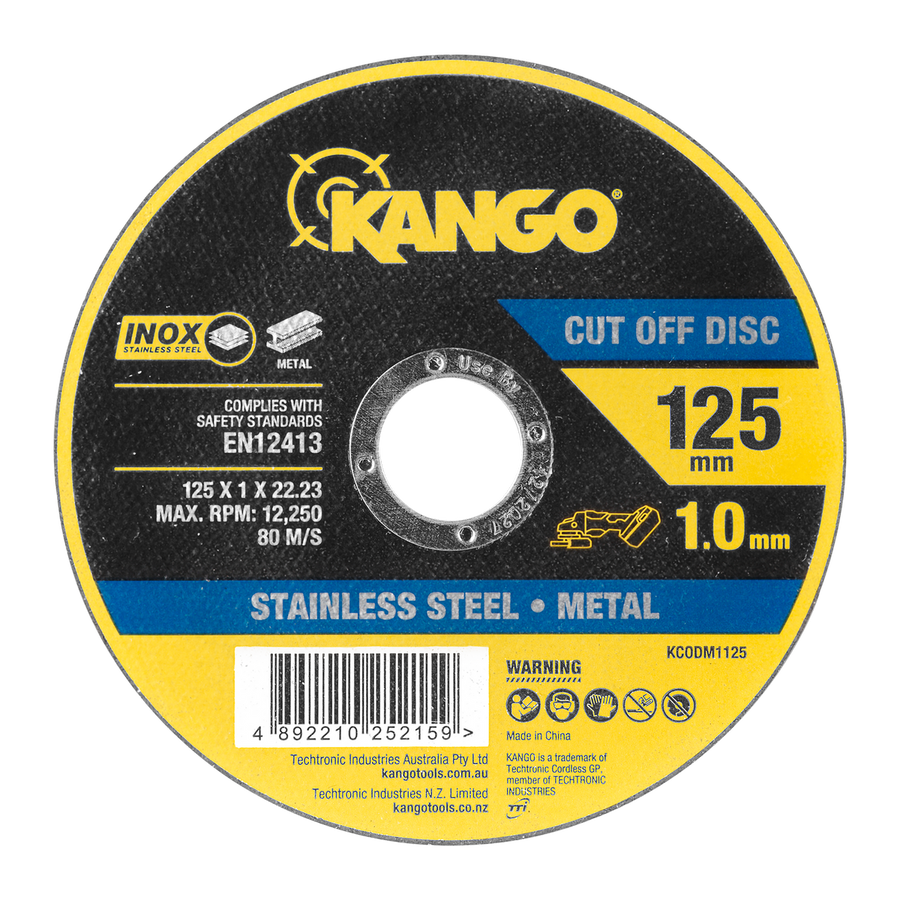 Kango Metal Cut Off Disc - 125mm x 1mm - Inox-Free - Steel & Stainless Steel Cutting - SuperSaverAU - view 1
