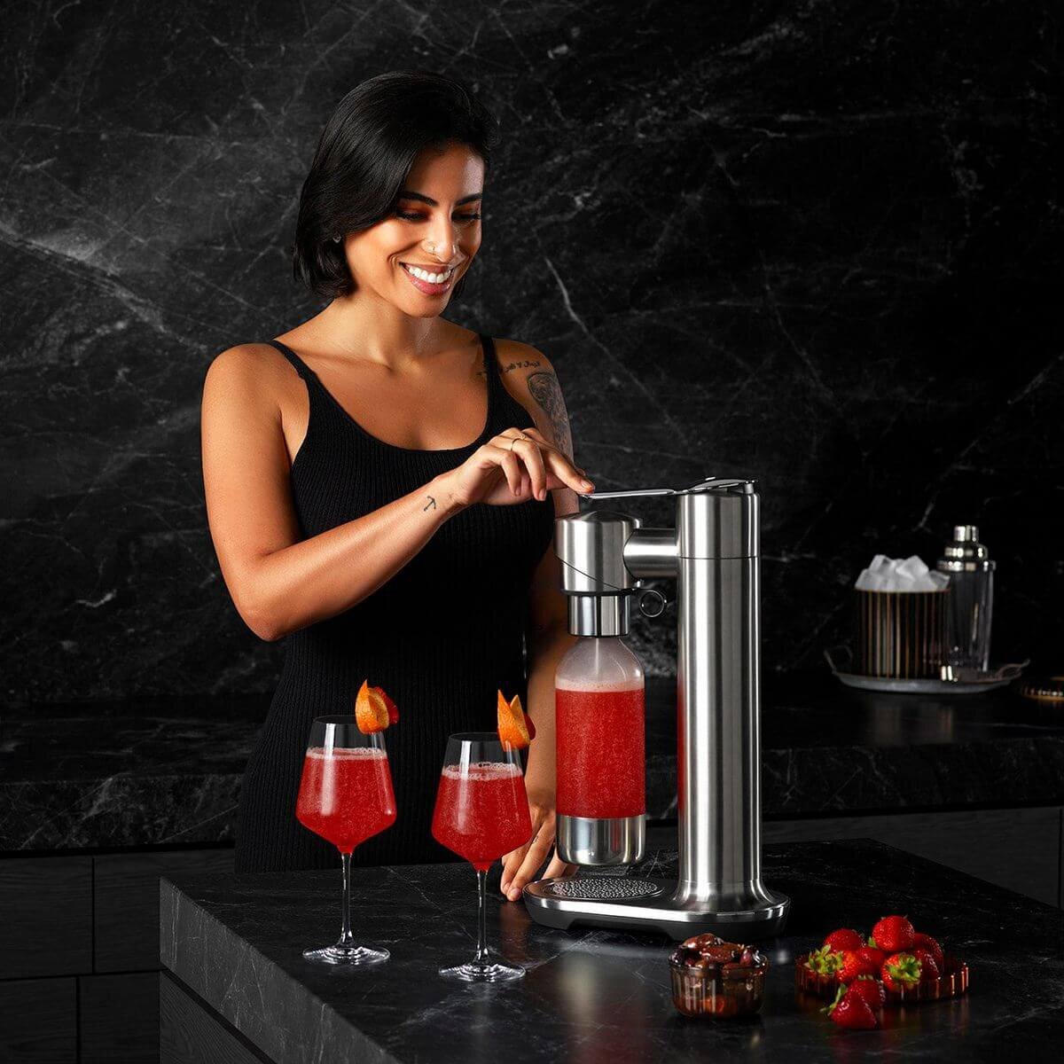 Breville the InFizz Fusion sparkling water machine - Brushed Stainless Steel, FusionCap, 1L bottle - BCA800BSS