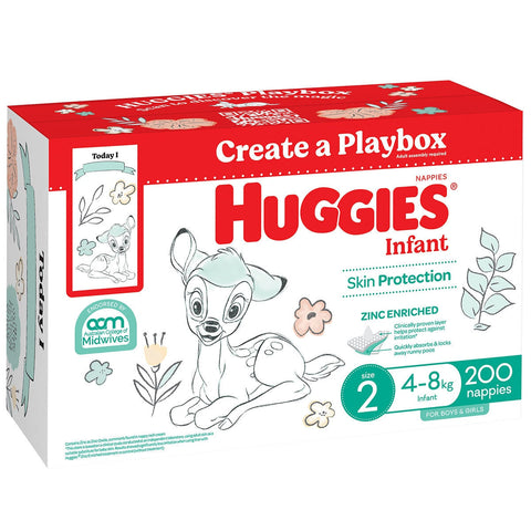 Huggies Unisex Ultimate Nappies Size 2 Infant (4-8 kg) 200 Nappies - SuperSaverAU - view 1