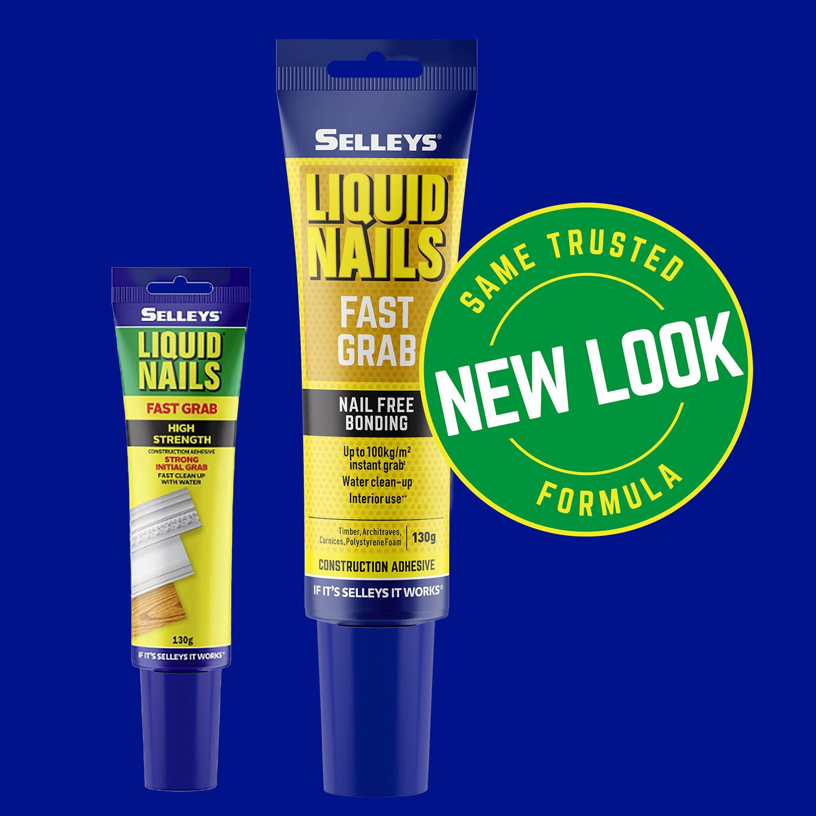 Selleys Liquid Nails 130g Fast Grab Strong Construction Adhesive