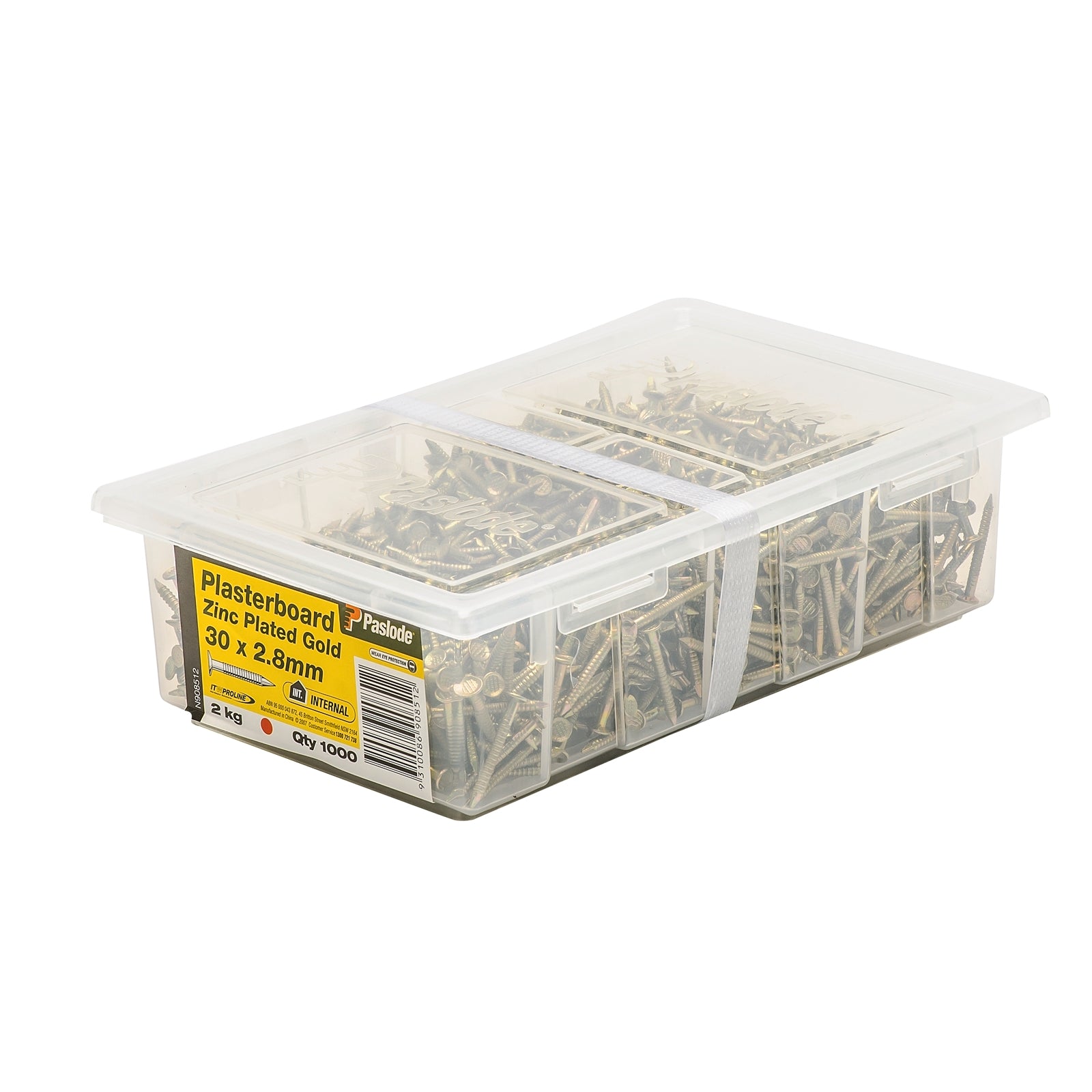 Paslode Gold Passivated Steel Plasterboard Nails 30 x 2.8mm 2kg - 1000 Pack