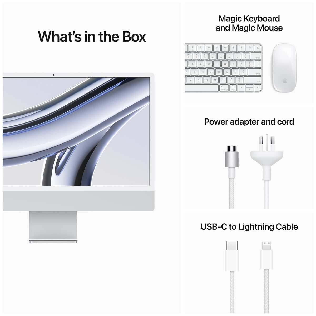 iMac 24 Inch With Retina 4.5K Display M3 Chip 8 Core GPU 256GB Silver - SuperSaverAU - view 5