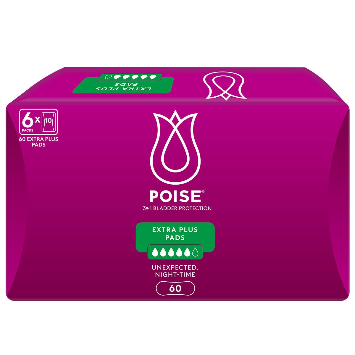 Poise Extra Plus Pads 2 x 60 Pack - SuperSaverAU - view 3