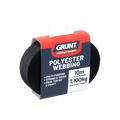 Grunt 25mm x 10m Heavy Duty Black Polyester Webbing