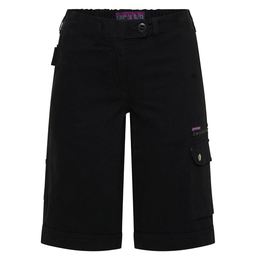 Green Hip Give Cargo Women's Shorts Navy Blue Size 24 Cotton Stretch UPF 50+ Mid-Rise