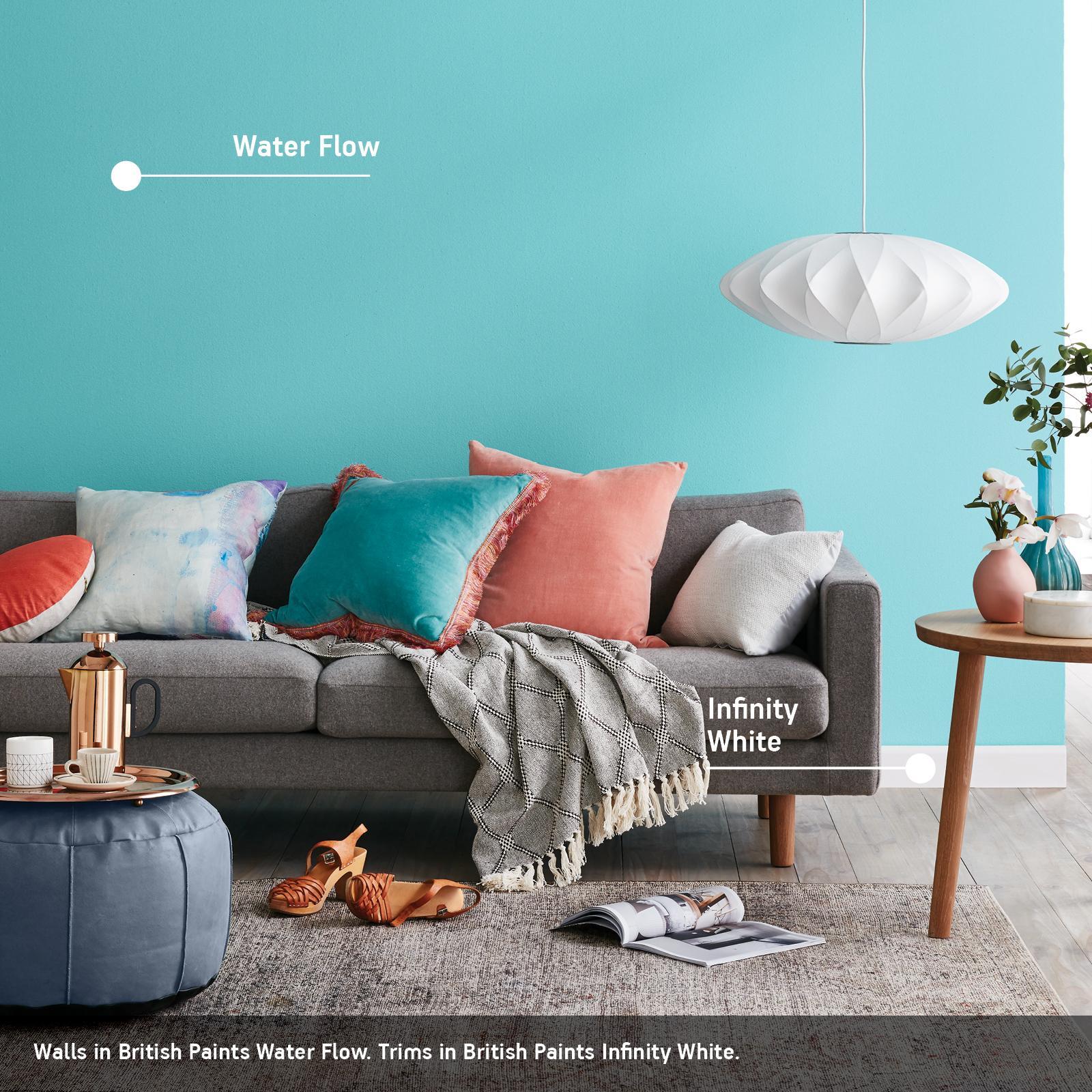 British Paints Paint & Prime Interior Low Sheen White 4L - Tintable Self-Priming Wall Paint