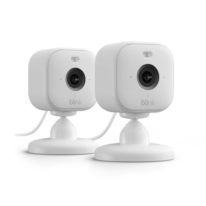 Blink Mini 2 Smart Security Camera - 2 Pack - 1080p HD - White - Indoor/Outdoor