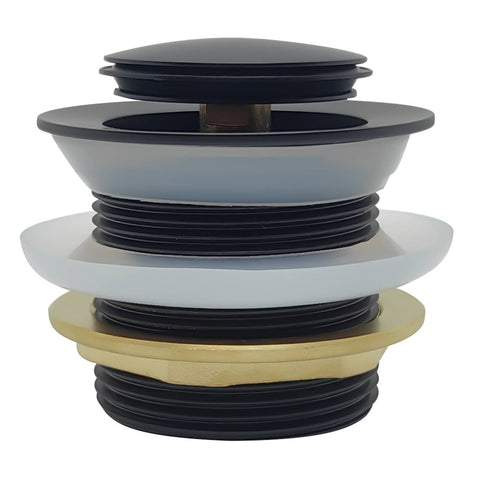 Kinetic 40mm Matte Black Non Overflow Pop Up Bath Waste - Durable Brass - WaterMark Certified - SuperSaverAU - view 1
