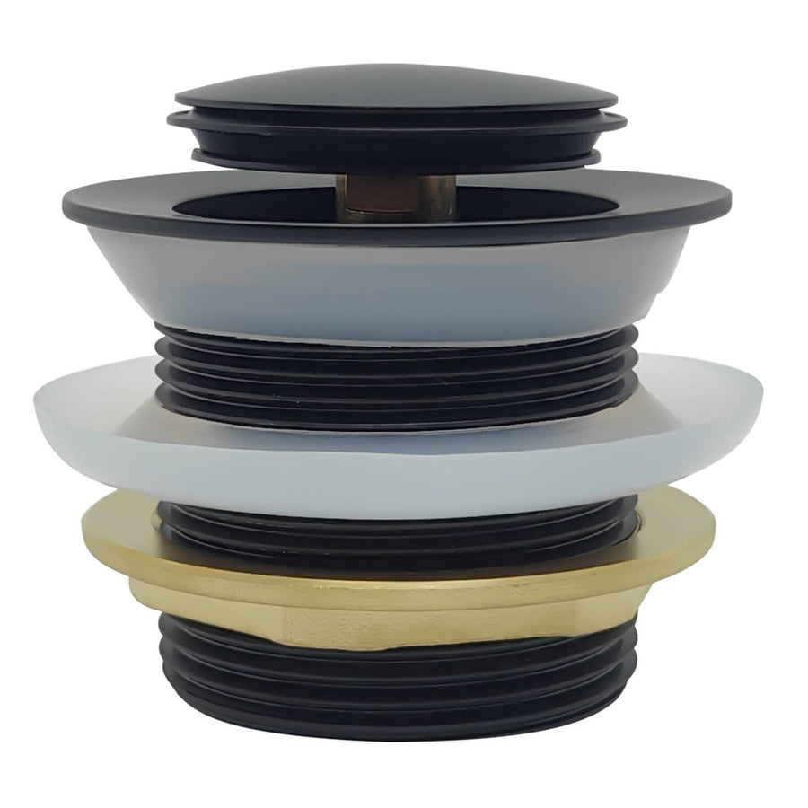 Kinetic 40mm Matte Black Non Overflow Pop Up Bath Waste - Durable Brass - WaterMark Certified - SuperSaverAU - view 1