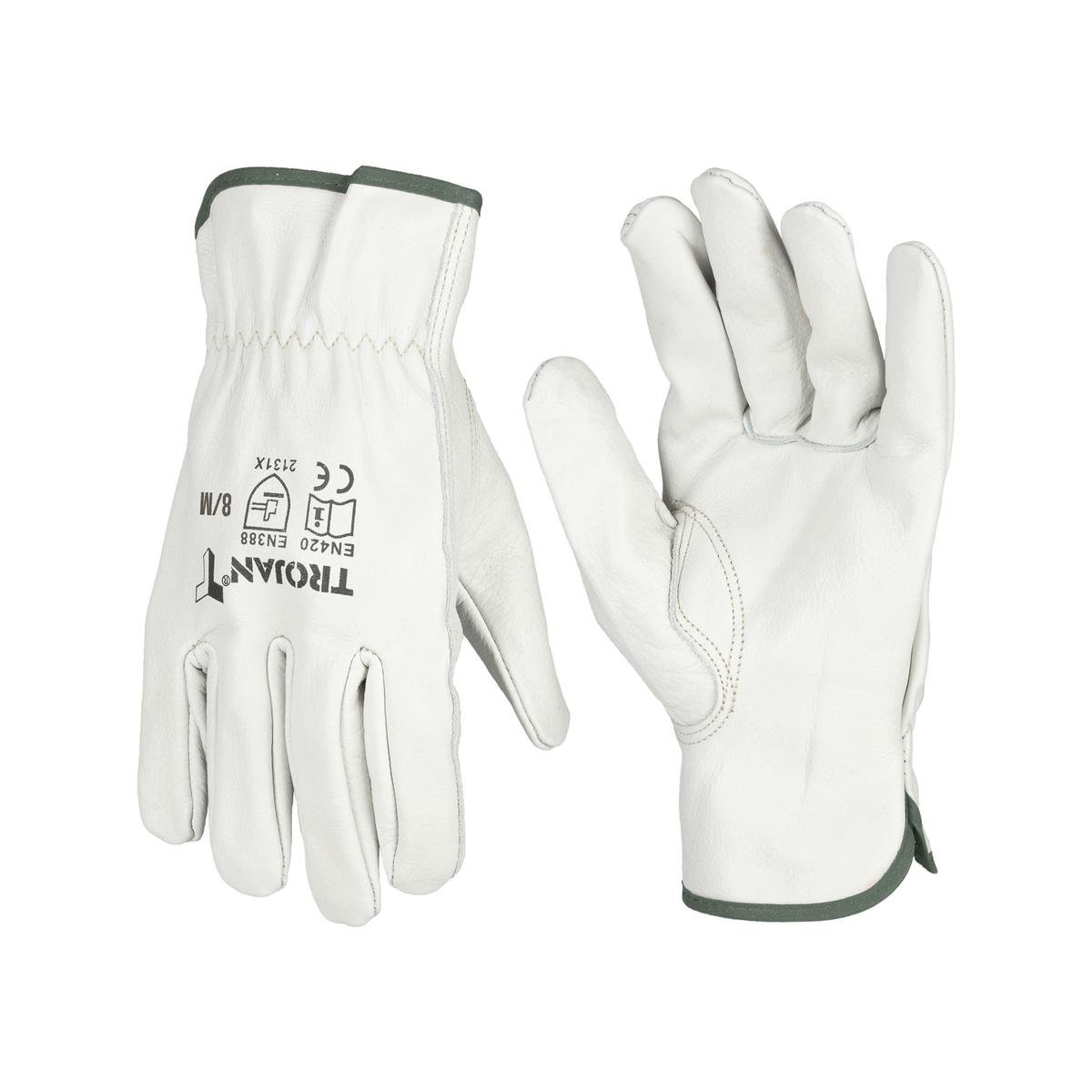 Trojan Leather Gloves - Medium Key Stone Thumb - Durable - High Dexterity - SuperSaverAU - view 1