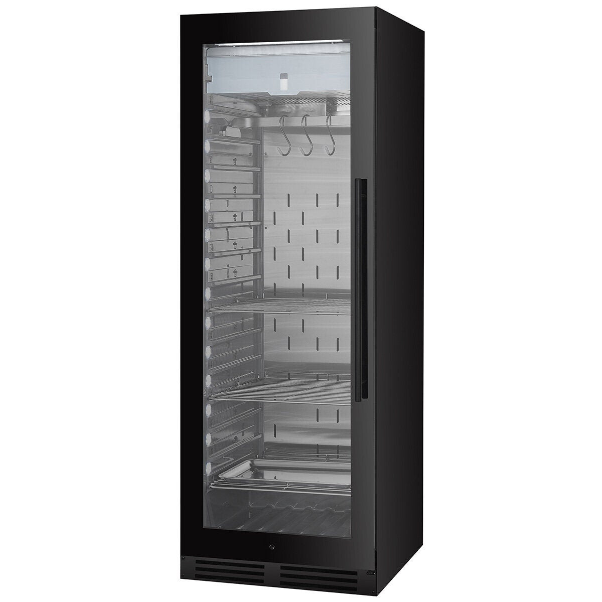 KingsBottle 352L Freestanding Steak and Meat Ager - Black, Left Hinge, Glass Door - KB180SA-FG-LHH