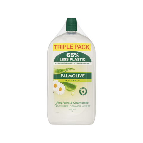 Palmolive Naturals Aloe Vera & Chamomile Hand Wash Refill, 1L 3 Pack