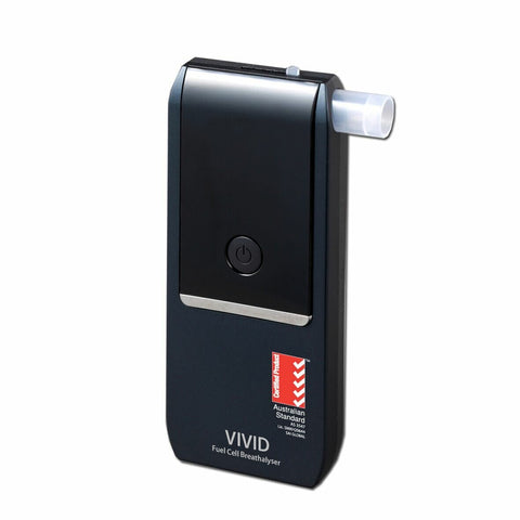 Alcolimit Graphite Black Vivid Personal Breathalyser - AS3547 Certified, 5 Disposable Mouthpieces - ALCO-078