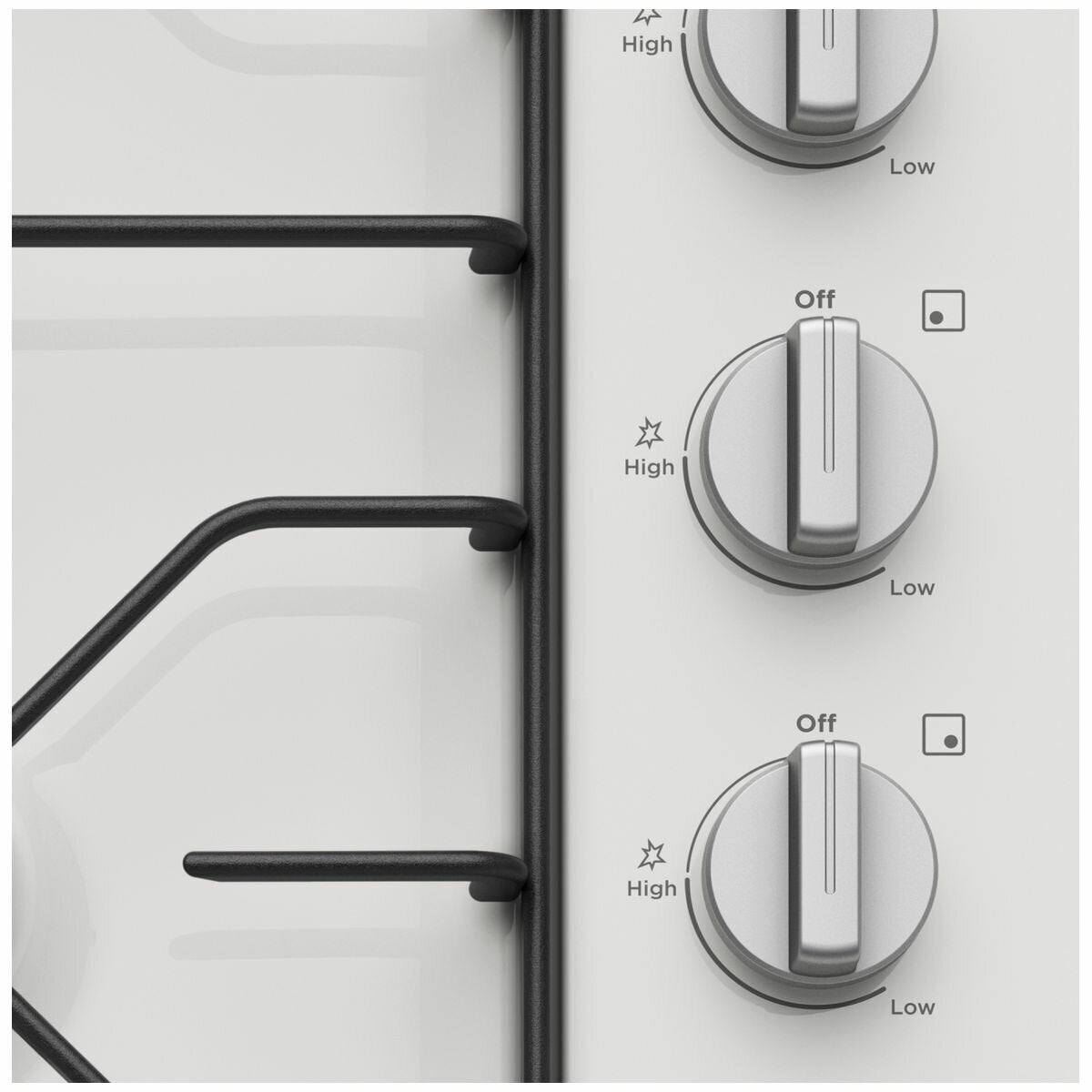 Westinghouse 60cm 4 Burner Gas Cooktop - White Enamel, Wok Burner, Flame Failure Device - WHG640WC