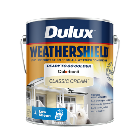 Dulux Weathershield Low Sheen Exterior Paint 4L Classic Cream 4L - SuperSaverAU - view 1