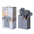 19 Piece Silicone Kitchenware Set with Storage Barrel - Grey - view 4