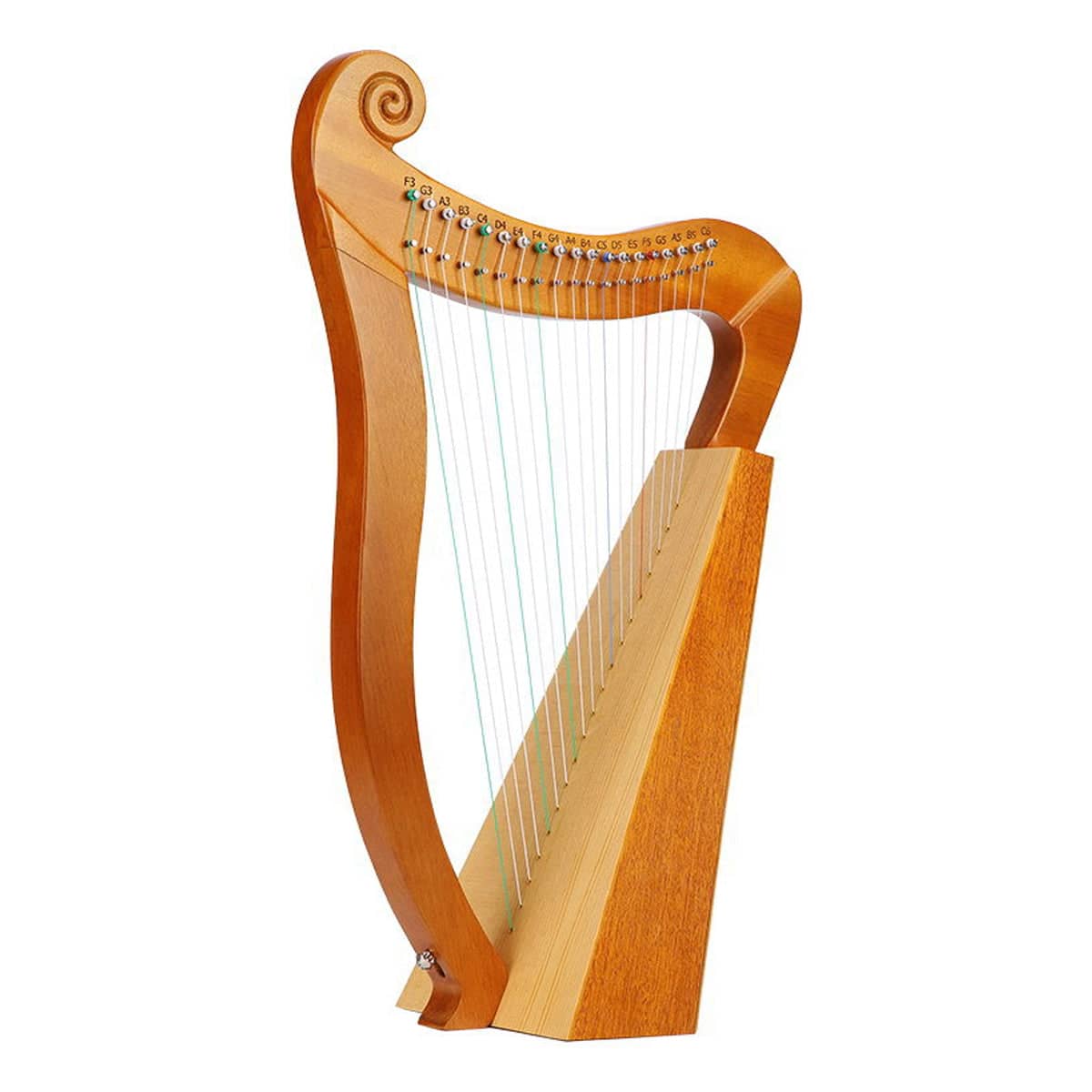 19 String Lyre Harp Acoustic Wooden Harp for Beginners, Home Music Practice - view 2
