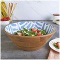 Mikasa Enameled Mango Wood Serving Bowl Blue - SuperSaverAU - view 2