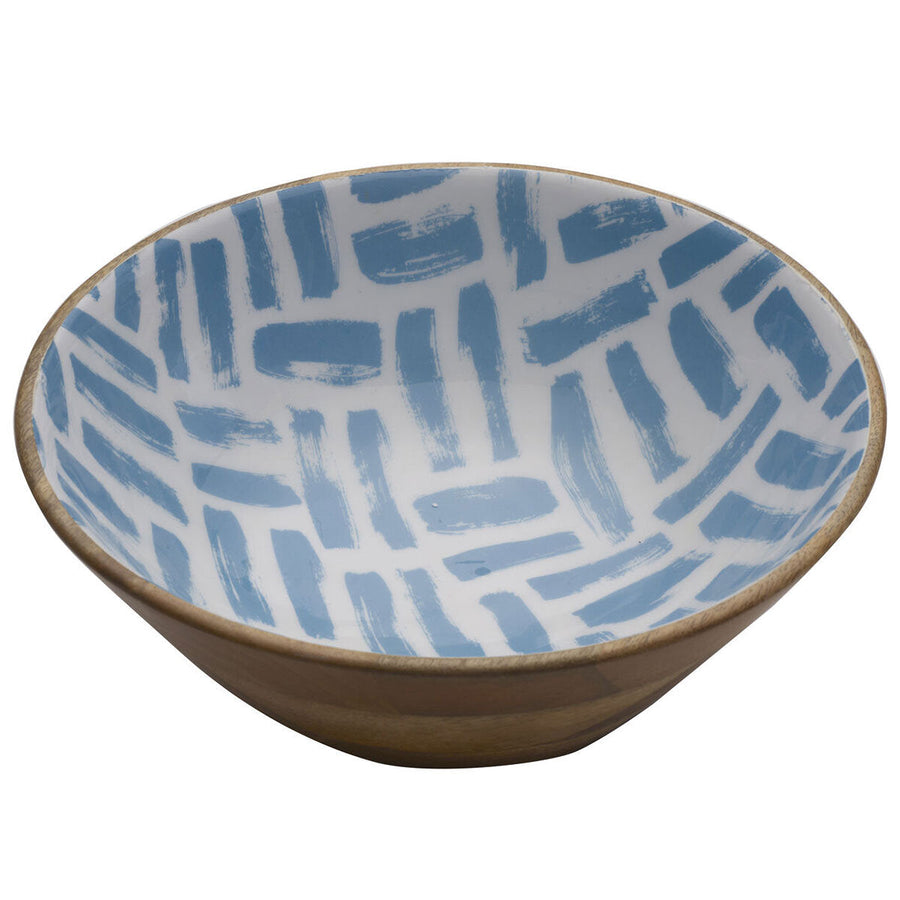 Mikasa Enameled Mango Wood Serving Bowl Blue - SuperSaverAU - view 1