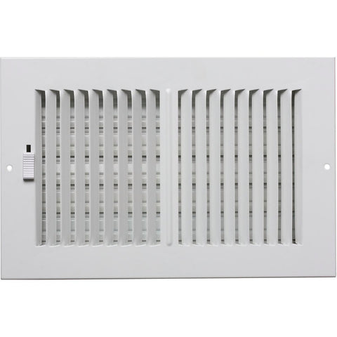 Accord White Metal Wall Vent 10 x 30cm Powder Coated Adjustable Damper - SuperSaverAU - view 1