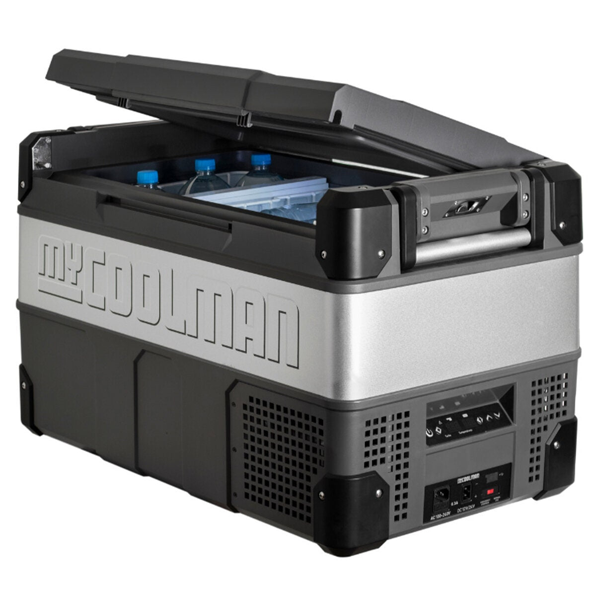 myCOOLMAN 53L The Explorer dual zone portable fridge - Black with silver trim - CCP53DZ