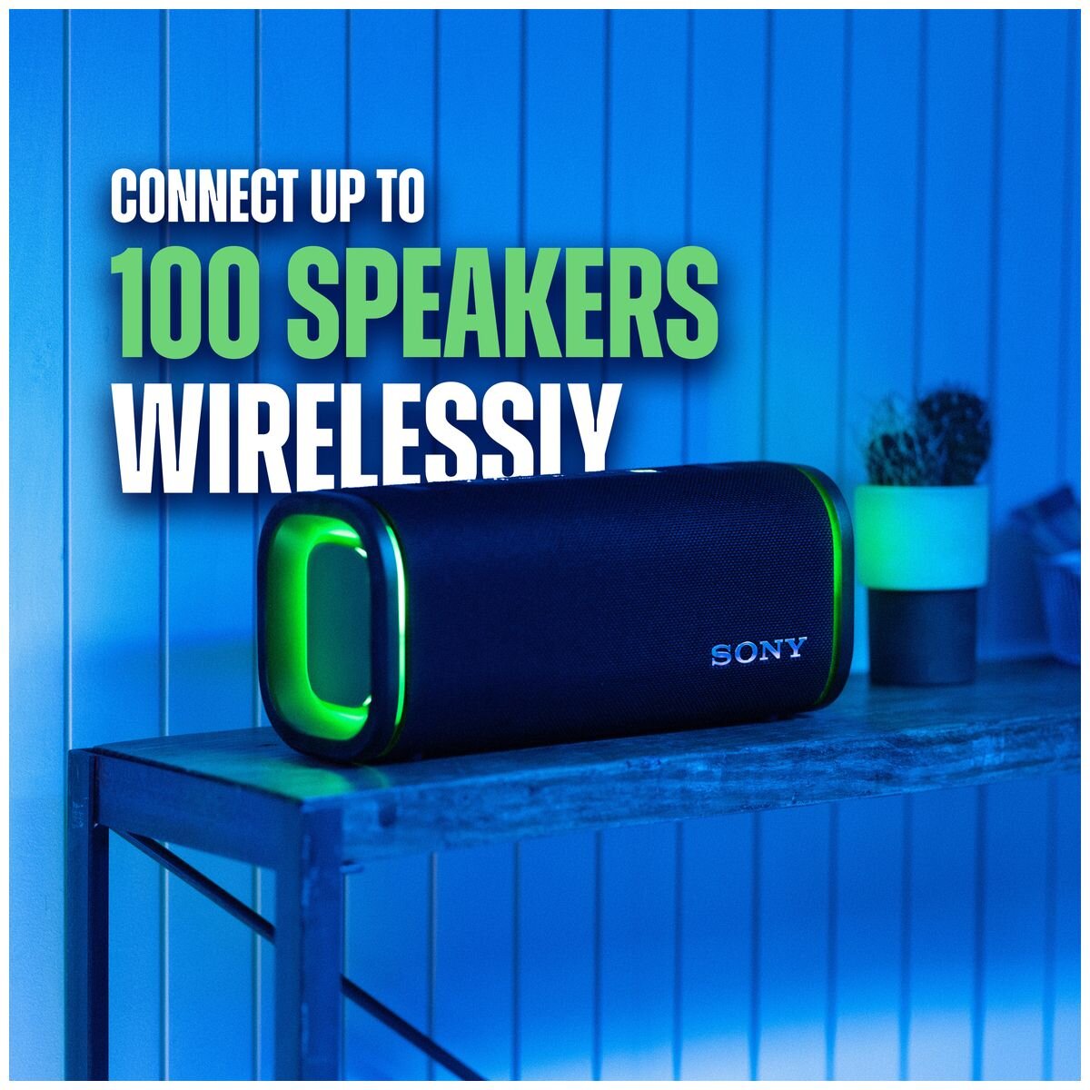 Sony ULT Field 5 portable Bluetooth speaker in white - IP67, 25-hour battery, party light - SRSULT50W
