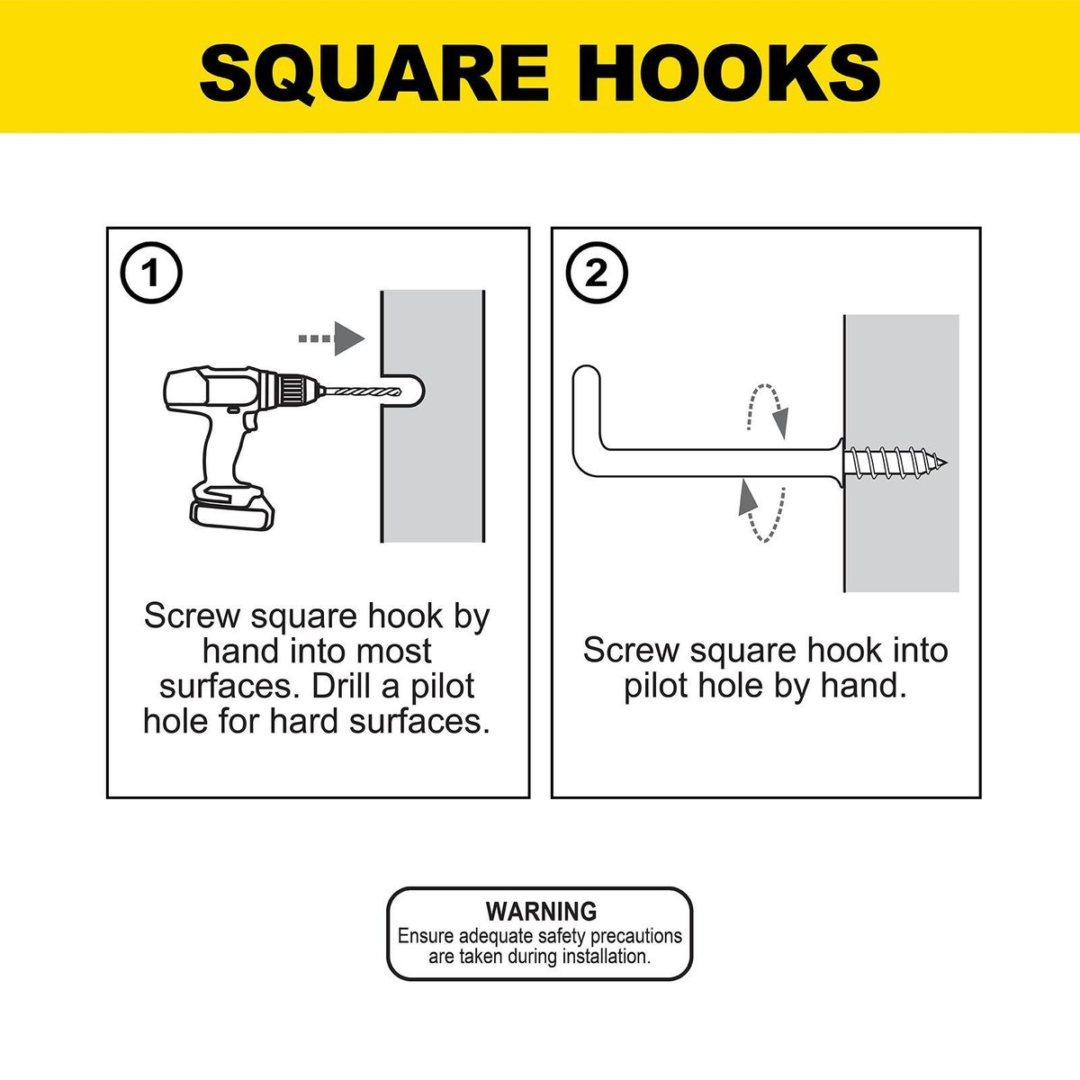 Everhang Square Hook - 50mm - PVC - Light Duty - 5 Pack - SuperSaverAU - view 5