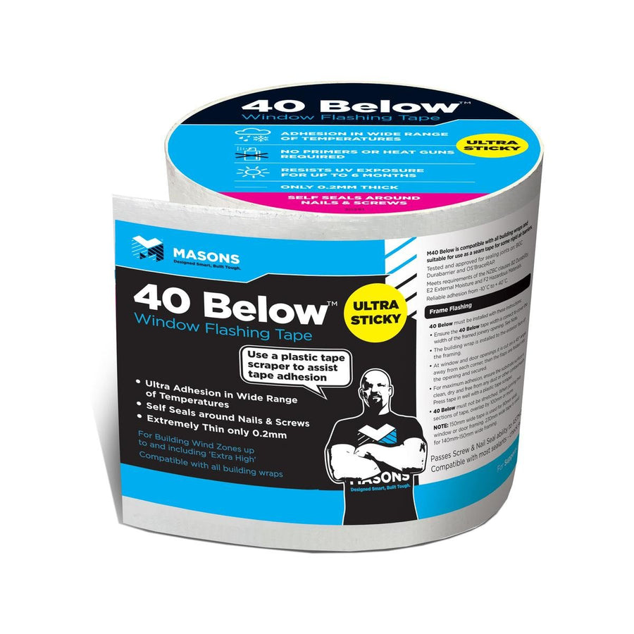 Masons 40 Below Flashing Tape - 75mm x 20m - Hot Melt Adhesive - Weatherproof - SuperSaverAU - view 1