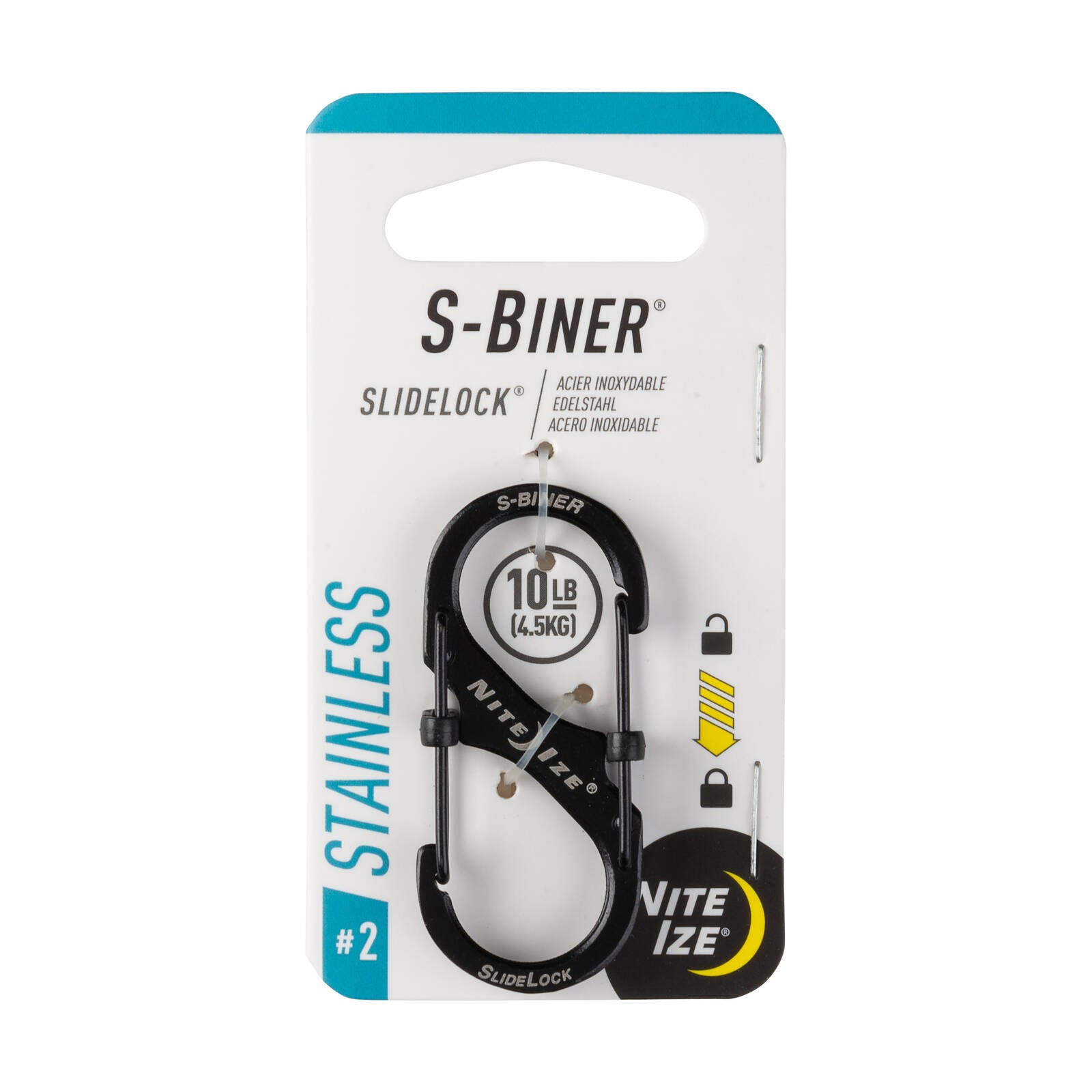 Nite Ize No 2 Black S-Biner SlideLock 50 x 22mm