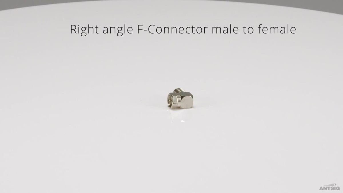 Antsig Right Angle F Connector Adaptor - Nickel Plated Brass - Digital Use - SuperSaverAU - view 2