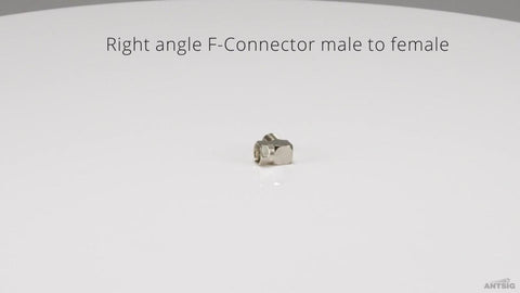 Antsig Right Angle F-Connector Adaptor - Nickel Plated Brass, Male to Female Indoor