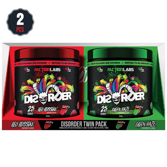 Faction Labs Disorder Pre-Workout Red Russian And Green Haze 2 x 200g