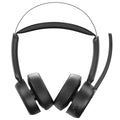 EMEET GeniusCall Wireless On-Ear Headset with Charging Base Black HS80 - SuperSaverAU - view 2