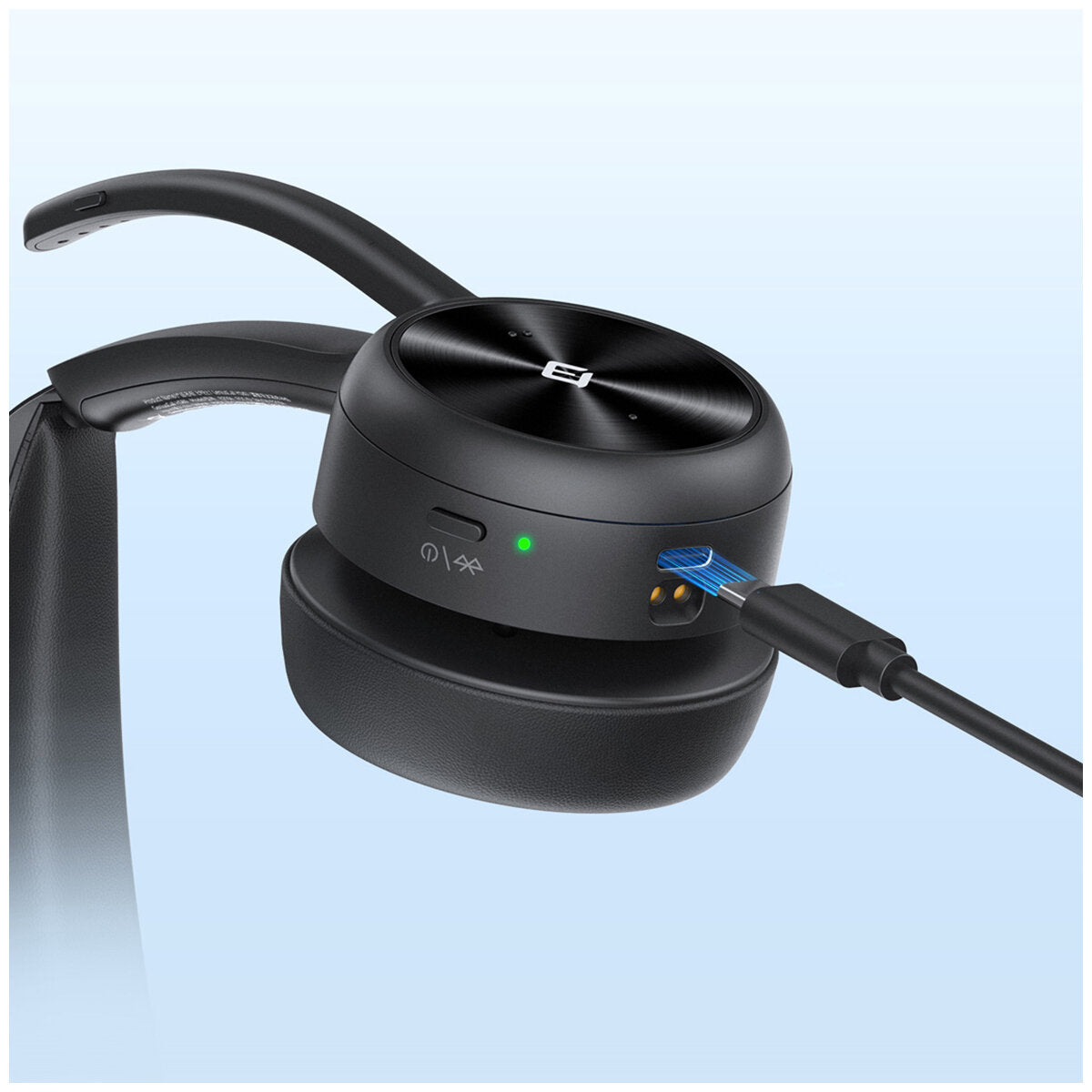 EMEET GeniusCall Wireless On-Ear Headset with Charging Base Black HS80