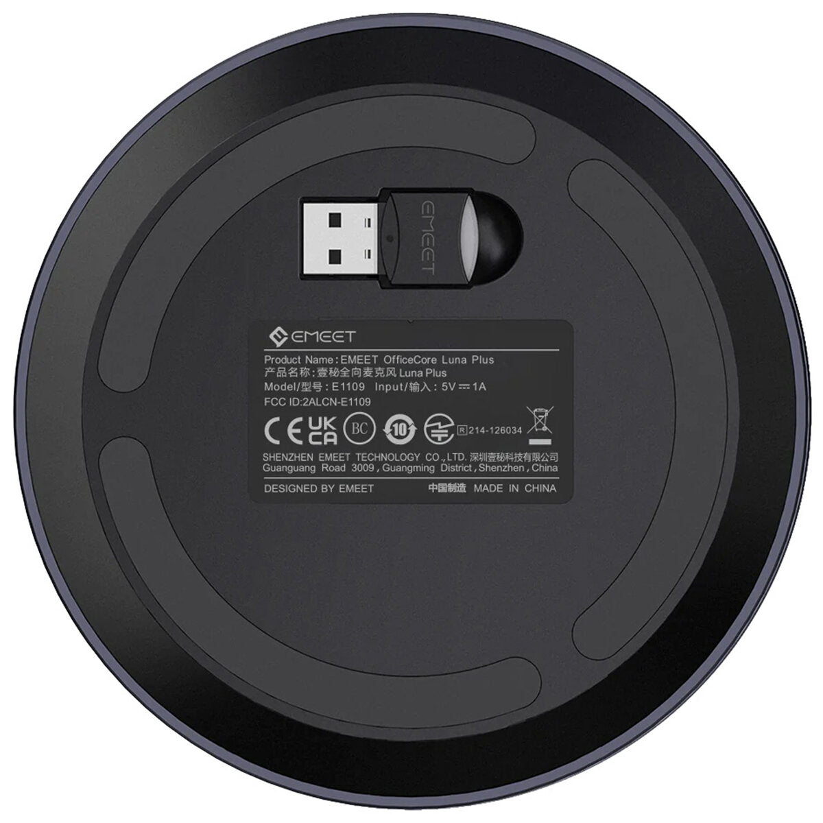EMEET OfficeCore Luna Plus USB/Bluetooth Speakerphone Black E1109 - SuperSaverAU - view 3