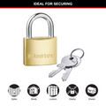 Master Lock 40mm Solid Brass Keyed Padlock, Hardened Steel Shackle, Pin Cylinder