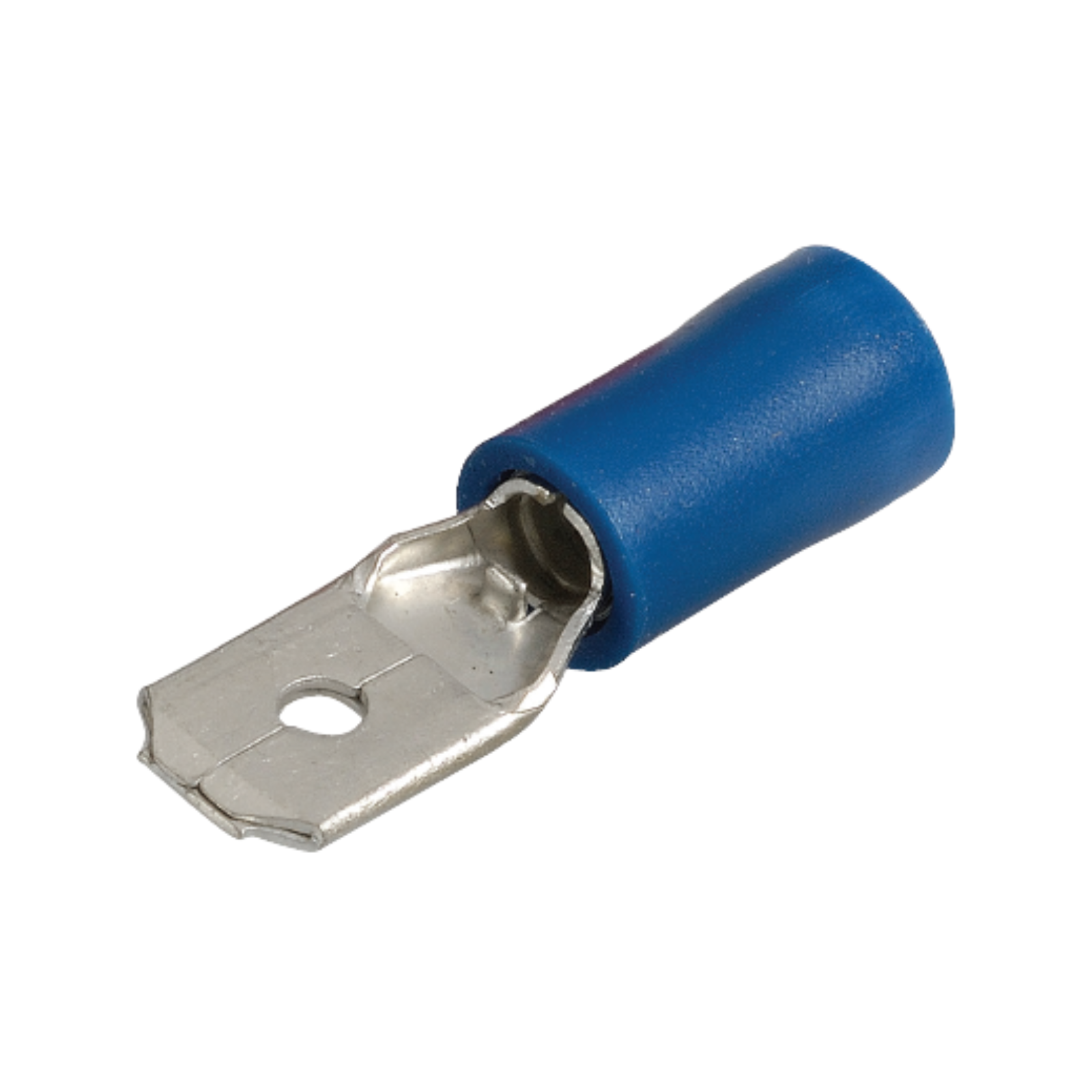 Narva 4mm Blue Double Crimped Male Blade Terminal Flared Vinyl - 100 Pack