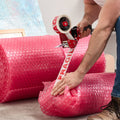 Wrap & Move Fragile Warning Tape - 48mm x 66m White/Red BOPP Packing Tape