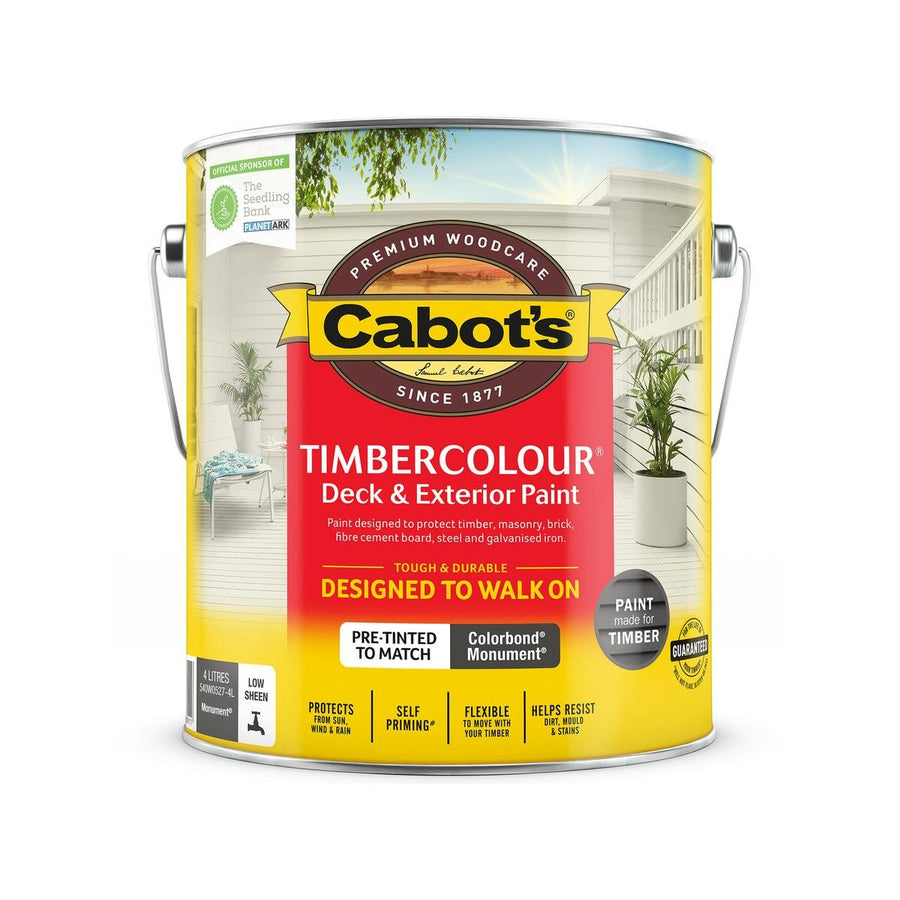 Cabot S Timbercolour Deck Exterior Paint 4L - Colorbond Monument - Self-Priming - Durable - SuperSaverAU - view 1
