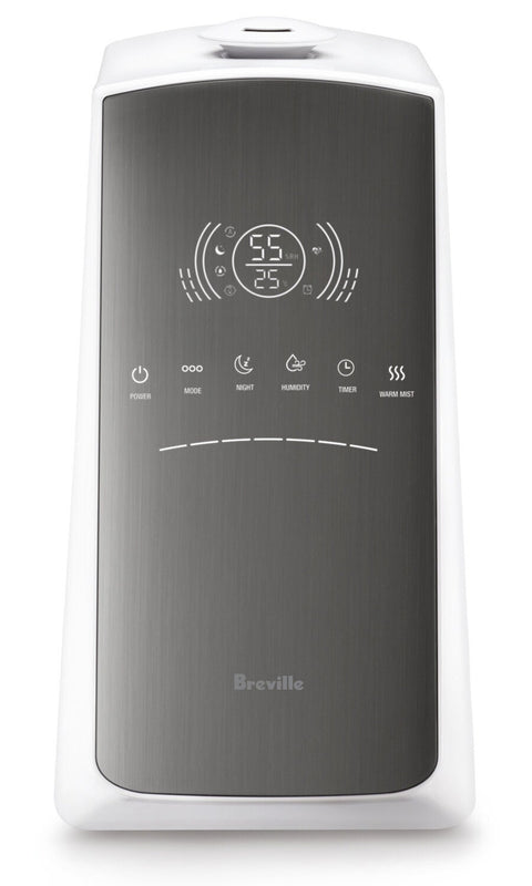 Breville Smart Mist air humidifier - 5L tank, 7 speeds, Baby and Health modes, 12 hour timer - LAH400WHT