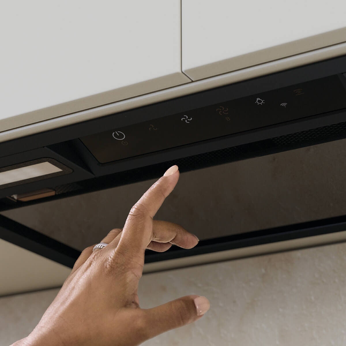 Haier 60cm 600 Series Integrated Insert Rangehood - Black - Wi-Fi SmartHQ App - Touch Controls - HPH60IMB2