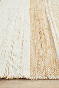 Rug Culture Parade Large Rug 280x190cm - White Jute &amp; Cotton Chenille, Hand Loomed - PRD333WHT280X190