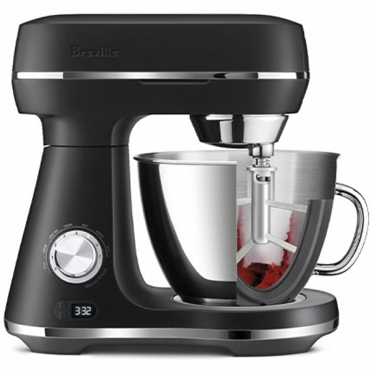Breville the Bakery Chef Hub Stand Mixer 4.5L - 1000W, Black, Seven Speeds - LEM750BTR