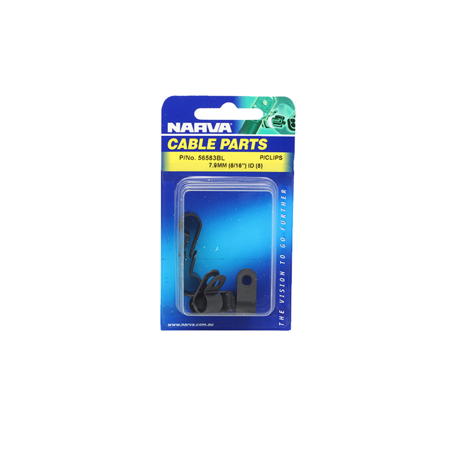 Narva Nylon Cable Clamps 7.9mm UV Weather Resistant Black 5 Pack - SuperSaverAU - view 1
