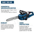 Bosch 18V Cordless 40cm Chainsaw GKE 18V-40 w/ OptiCut - Skin Only