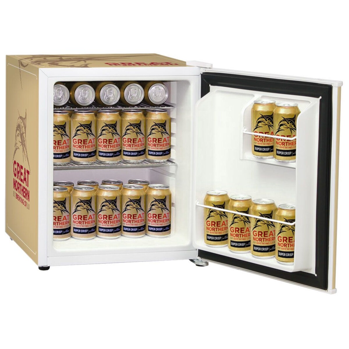 Schmick 46L Great Northern Gold Branded Retro Style Mini Fridge - Frost Free - BC46W-GNBC-GOLD