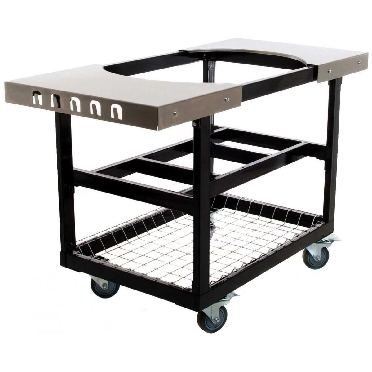 Primo Ceramic Grill XXL Cart with Basket and Shelves for XXL Series Grills - Black - PG00372